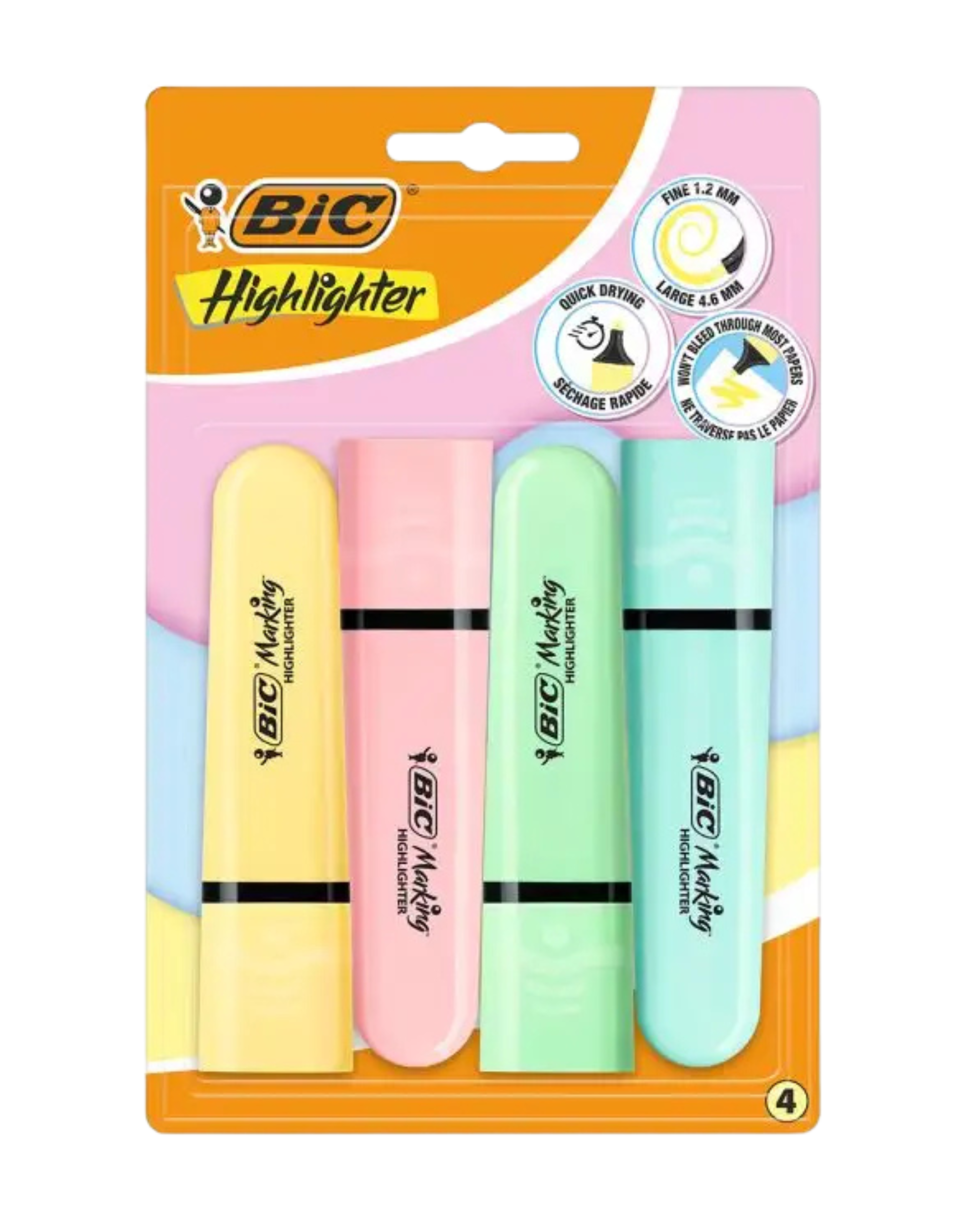Surligneurs BIC Marking Flat Pastel